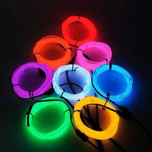 <span class=keywords><strong>Fil</strong></span> électroluminescent super <span class=keywords><strong>lumineux</strong></span> clignotant, néon EL, 10 couleurs, DC3V/DC12V/AC110V-220V, avec onduleur, flexible, découpable, en PVC - Product Image 2