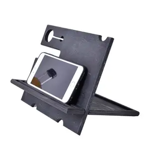 Support de téléphone portable en bois de pin noir mat support de téléphone de style nautique pliable avec peinture - Product Image 1