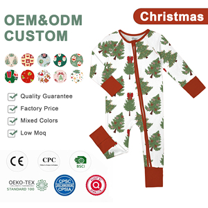 WEIWEI Boîte Mystère de Noël de 100 Pyjamas Bébé en Bambou Vente en Gros Prêts à Expédier Personnalisés Pyjamas Enfant en Bambou Bio Imprimé Dessin Animé 2 Pièces - Product Image 1