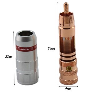 U.S. CMC in rame puro placcato oro ottone alloggiamento inca spina di loto Audio testa amplificatore segnale 8mm spina di cablaggio IP40 nominale 12V 1.5A - Product Image 3