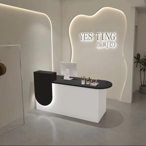 Mostrador de Recepción Moderno y Minimalista para Salón de Belleza, Bar o Tienda, con Caja Registradora Pequeña, Color Personalizado - Product Image 5