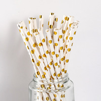 Nicro-paille jetable en papier écologique, 25 pièces, pailles colorées, vente en gros, 1000 ml, modèles ondulé, dorés