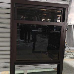 Glissière verticale en verre noire insonorisée personnalisable de double d'alliage d'aluminium accrochant des fenêtres conception moderne ouragan résistant aux chocs - Product Image 1