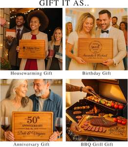 เขียงไม้ไผ่แบบหนา สำหรับสลักลาย ใช้เป็นเขียงสำหรับเสิร์ฟอาหาร พร้อมร่องสำหรับน้ำ ใช้กับเตาบาร์บีคิว ของขวัญสุดพิเศษ - Product Image 6