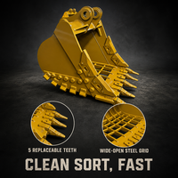 Godet tamiseur de roche pour excavatrice 20 tonnes, compatible CAT320, avec structure de criblage, pièce de rechange OEM, en acier sur mesure, CE, vente en gros