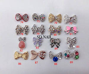 Shandie领结蝴蝶结合金水钻珍珠钉装饰3d美甲配件 - Product Image 4