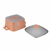 Ensemble de casseroles en céramique écologiques de haute qualité, couleur personnalisable, fond en aluminium, durable, recyclable, compatible lave-vaisselle