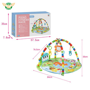 Tapis de jeu musical et lumineux 0M+ pour bébé, tapis de fitness sécurisé avec arche d'activités et piano - Product Image 6