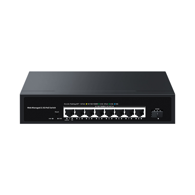 8-Port 2.5G Web Managed PoE Switch with 10G SFP+ and 100W IEEE802.3af/at HomeLab POE Switch with LACP VLAN QoS 2.5GBASE-T