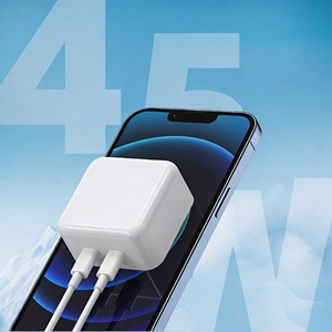 45W Dual <b>USB</b>-<b>C</b> Port PD Fast Charger Wall Charging <b>Adapter</b> for EU US UK <b>Plug</b> Universal Power <b>Adapter</b> - Product Image 5