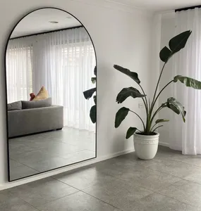 Gương toàn thân khung đen lớn cho phòng ngủ và phòng khách, hình vòm, phong cách thiết kế tối giản, gương khung kim loại - Product Image 1
