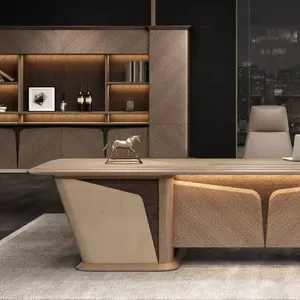 Brandneue moderne Luxus-Büromöbel L-Form Design Massivholz Chef Büro tisch Büro