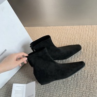 Bottes à talon compensé mi-mollet Pto M pour femme 2025, en cuir de vachette avec doublure en peau de mouton, plateforme compensée