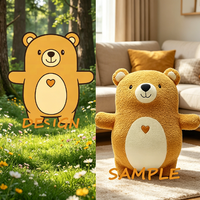 Porte-clés en peluche Ours brun Kawaii, poupée en peluche douce, pendentif de sac avec logo personnalisé, jouet en peluche pour machine à griffes