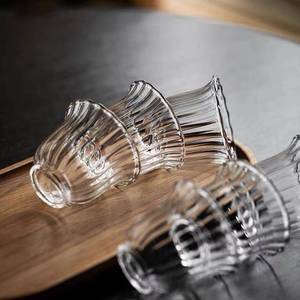 Tazza in Vetro Trasparente da 80ml con Design a Petali di Fiori per <span class=keywords><strong>Caffè</strong></span> <span class=keywords><strong>e</strong></span> Tè - Product Image 3