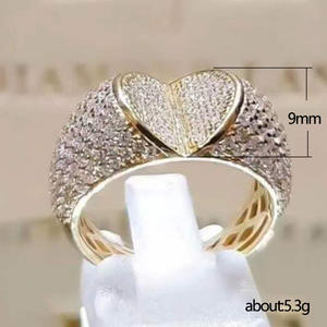 Bague en diamant H208, or massif 18 carats, diamant naturel taille cœur, bijoux romantiques pour femmes - Product Image 3