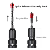 Adaptateur de clé à cliquet à dégagement rapide LXDTE 1/2 " carré vers 1/4 " hexagonal pour outil pneumatique à percussion