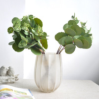 Bouquets d'eucalyptus artificiels 3D en caoutchouc souple/PVC, style nordique, fausse verdure pour la décoration intérieure, toucher naturel noué à la main