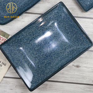 Piatto di <span class=keywords><strong>Servizio</strong></span> in Ceramica Moderno di Varie Dimensioni, Quadrato Blu per Sushi, Dessert, Bistecca, Cena, per Ristoranti, Hotel e Servizi di Catering - Product Image 3