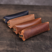 Étui à crayons En Cuir Stylo Pochette Bureau Collège Universitaire Femmes Hommes Stationnaire Vintage En Cuir