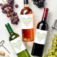 Étiquettes adhésives découpées sur mesure écologiques pour bouteilles de vin - Feuille d'autocollants avec logo personnalisé