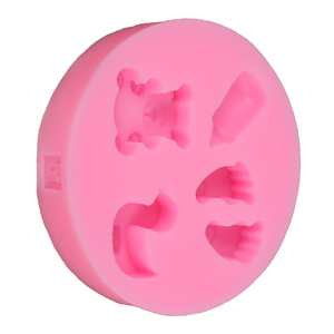 Ronda 3D 5 diferentes bebés biberón oso pato juguete <span class=keywords><strong>Mini</strong></span> pies moldes de silicona - Product Image 3