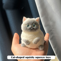 Jouets Squishy Chat à Presser Anti-Stress pour Enfants, Cadeaux de Fête, Jouets Sensoriels à Pincer, Adaptés aux Adultes et aux Enfants