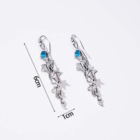 En gros Vintage Argent Plaqué Feuille Vigne Boucles D'oreilles avec Cubique Zircone Ethnique Antique Plante Boucle D'oreille pour les Femmes Bijoux De Mode