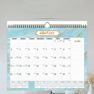 OEM ODM <span class=keywords><strong>2024</strong></span> <span class=keywords><strong>Calendrier</strong></span> mural en fil spirale avec impression de grande taille personnalisée Bloc-notes en papier d'art 12 mois pour l'utilisation de la date au bureau - Product Image 4
