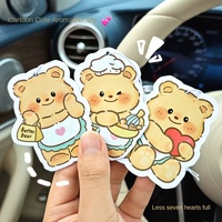 Diffuseur de parfum pour voiture Butter Bear, film absorbant en coton, papier pour rétroviseur, design de dessin animé mignon, parfum multi-choix, aromathérapie