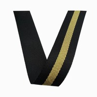 The Polyester Webbing Color Black Mixed Color Silver Metallic Yarn Flash Webbing Custom Color Sizes
