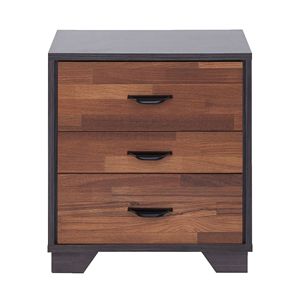 <b>Walnut</b> And Espresso 3 Drawer Rectangular Accent <b>Table</b> With Storage Drawers For Living Room Minimalist Design - Product Image 3