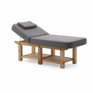 Table de massage esthétique épaisse 190*80*65cm avec cadre en bois massif, étagère de rangement, démontable, 6 pieds, pour salon de beauté, extensions de cils, soins du visage et tatouage - Product Image 4