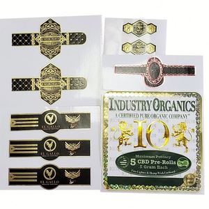 Bolsa de plástico resellable de diseño personalizado con etiquetas de embalaje impresas con agujero de entrega de cigarros de hoja de tabaco ahumado - Product Image 2
