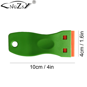 El raspador de cuchillas de afeitar de plástico incluye 2 uds., herramienta raspadora, 100 Uds., cuchillas para removedor de juntas, etiquetas, calcomanías y removedor de adhesivos E17 - Product Image 1