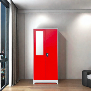 ตู้เสื้อผ้าโลหะ 2 บาน สไตล์เกาหลียอดนิยม เฟอร์นิเจอร์บ้านทันสมัย ใช้ในห้องนั่งเล่น สี RAL แบบกำหนดเองได้ ประกอบเอง - Product Image 6