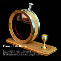 Support de baril de vieillissement en chêne visualisé de 0.8 litres Mini baril de whisky en bois Table de bar de baril de vin Table de baril de vin