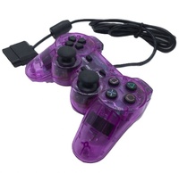 Joypad Nirkabel Transparan 2.4GHz/BT Terbaru dengan Getaran Ganda dan Motor Getar untuk PS2 Mobile & PC