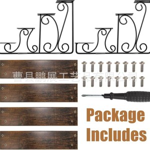 Wooden <b>Storage</b> <b>Rack</b> Iron Wood Combination 3 Tier Wall Mounted Desktop Organizer Multi Purpose Home Office Use - Product Image 1