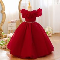 Nouvelle Robe d'Été pour Filles, Robe de Princesse à Fleurs en Relief pour Anniversaire, Robe de Performance Trapèze Longueur Genou pour Enfants