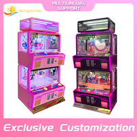 Mini 4 joueurs Arcade prix griffe grue jouet attrape Boutique peluche fer griffe Machine 1 an de garantie anglais jeux à pièces