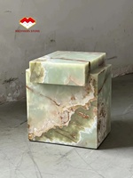 Socle en marbre onyx vert, table basse en onyx naturel pour vase, sculpture, décoration intérieure