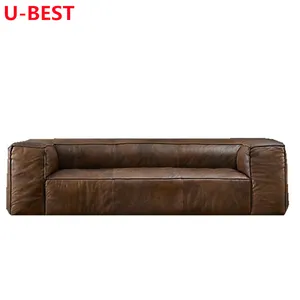 U-BEST Classic British Leather Chesterfield Sofa Divano Divani Kanepe Sofy Muebles De Salon De Maison Set Furniture Living Room