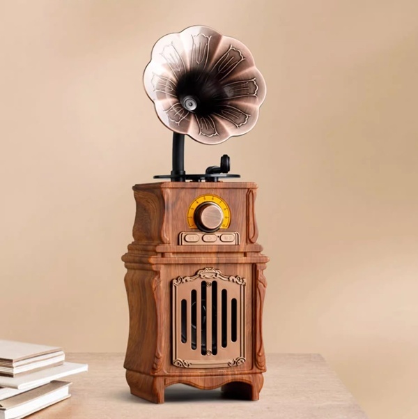 Brand new Traditional wooden Wireless TF card RGB night light speaker