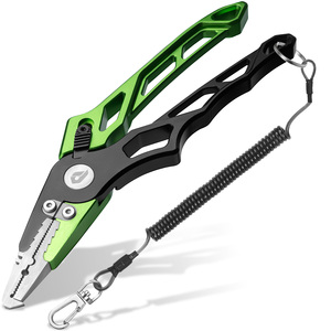 Pince dégorgeoir légère en aluminium <span class=keywords><strong>de</strong></span> 18,5 cm à bec courbé, antirouille, ergonomique, à mâchoires incurvées pour la pêche en bord <span class=keywords><strong>de</strong></span> <span class=keywords><strong>mer</strong></span> - Product Image 1