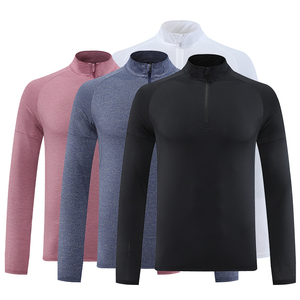Vêtements de sport légers sur mesure pour hommes, coupe ajustée, respirants, pour la salle de sport, vestes avec fermeture éclair mi-longue - Product Image 1
