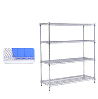 Schwerlast 5-Etagen Industrielager Metallregal Verchromtes Drahtregalsystem mit Drahtgitterregal Langlebiges 4-Etagen-Regal