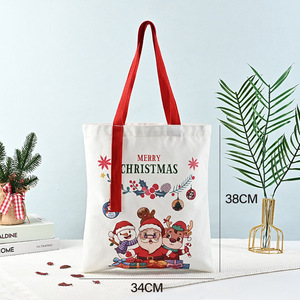 Sacs fourre-tout en toile de coton personnalisés, sacs à main pour femmes, sacs à main pour cadeaux, Père Noël, bonhomme de neige, sacs à main pour femmes - Product Image 6