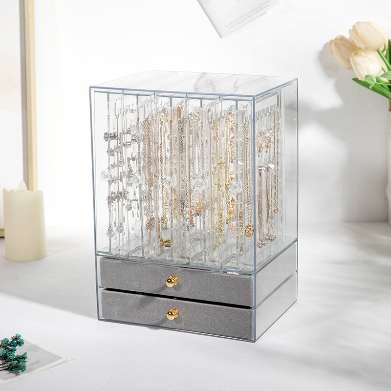 Gray 2 layers flannel + 5 layers transparent drawers