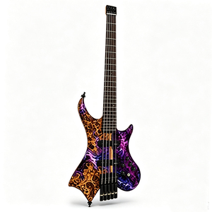 Guitare basse électrique haut de gamme sans tête à 5 cordes, finition brillante en placage de résine, personnalisable OEM pour les guitaristes professionnels - Product Image 4